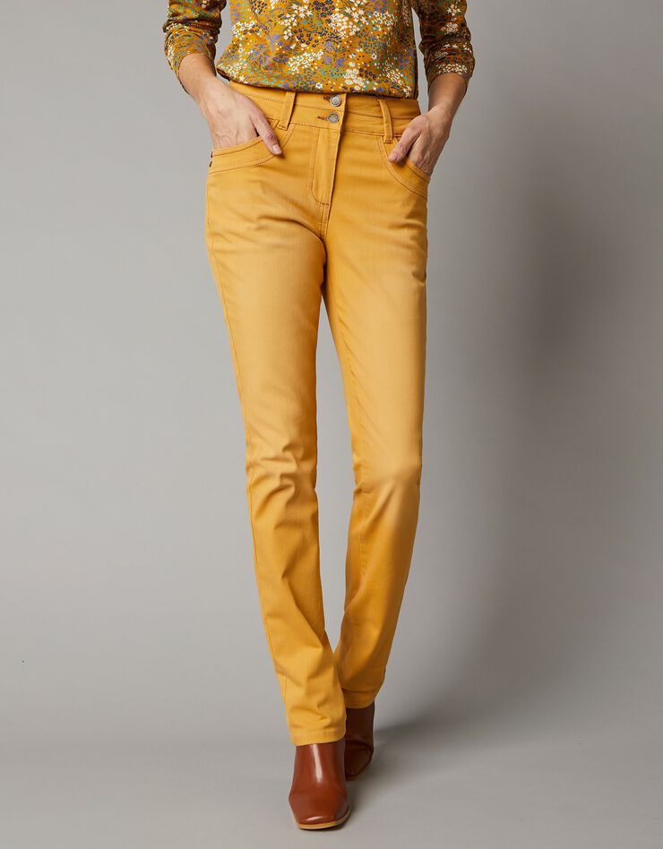 Jean coupe droite stretch couleur (miel) Jean coupe droite stretch couleur (miel)
