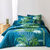 Linge de lit Cayenne imprim&eacute; feuilles de palmiers - coton 57 fils/cm&sup2; (vert)