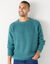 Pull col rond manches marteau côtes anglaises 30% laine (céladon mouliné)