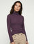Sous-pull uni col roul&eacute; stretch (prune)