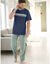T-shirt pyjama rayé manches courtes (marine)