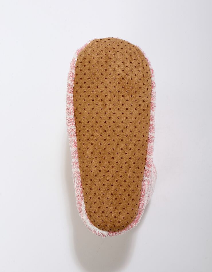 Chaussons bottillons souples fourrés en fausse fourrure - rayés (rose) Chaussons bottillons souples fourrés en fausse fourrure - rayés (rose)