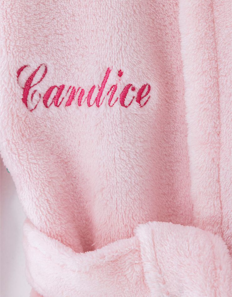 Robe de chambre capuche enfant Minnie® personnalisable - polaire (rose)