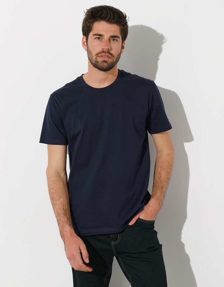 Tee-shirt col rond manches courtes (marine)