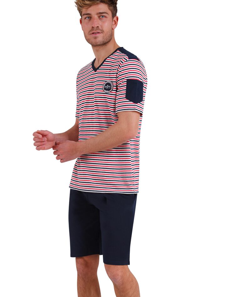 Pyjashort Athéna® rayures (marine / rouge) Pyjashort Athéna® rayures (marine / rouge)