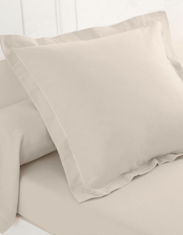 Linge de lit uni flanelle  (ivoire)