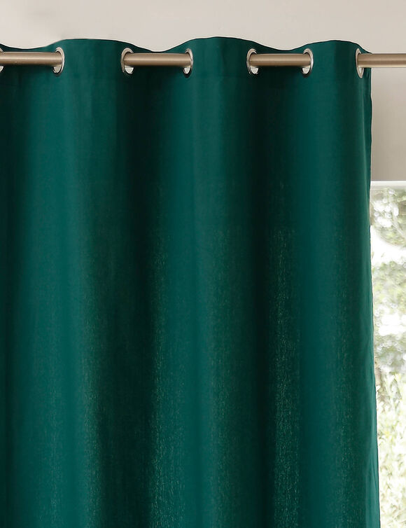 Rideau bachette uni tamisant oeillets (vert)