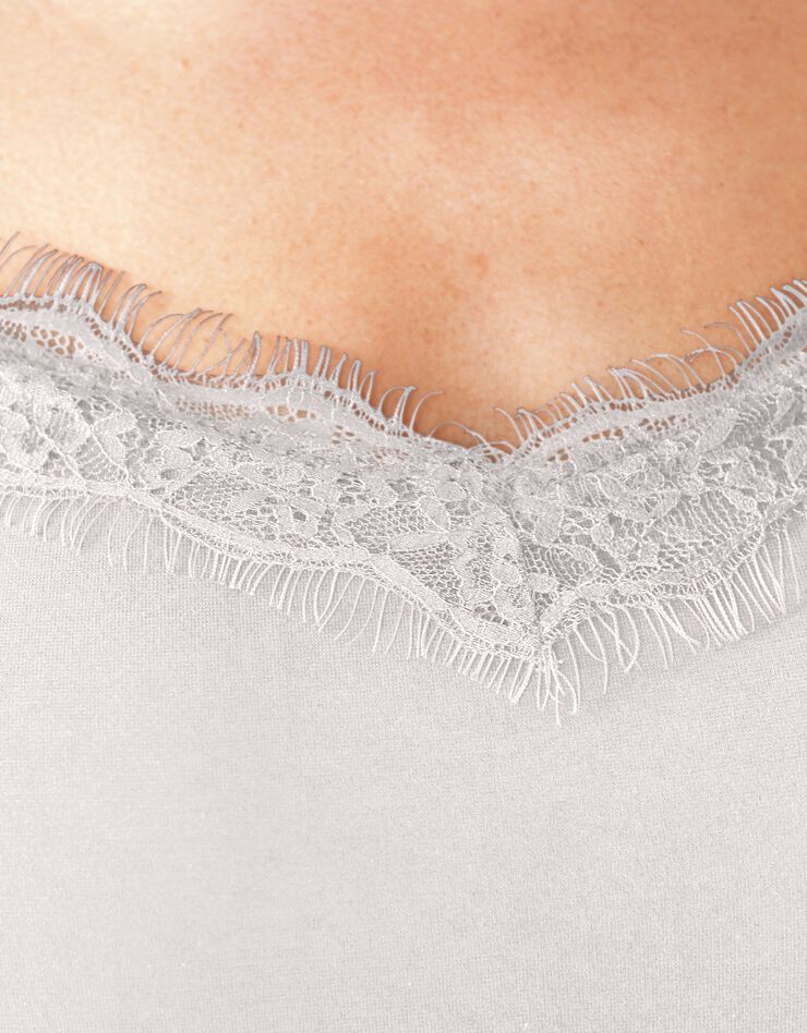 Débardeur dentelle fines bretelles  (ivoire)