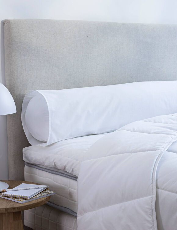 Sous-taie de traversin coton - lot de 2 (blanc)