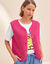 Veste sans manches, maille bouclette (rose)