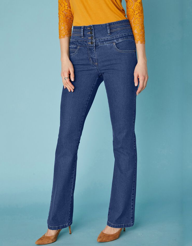 Jean coupe bootcut taille haute stretch - entrej. 78 cm (brut) Jean coupe bootcut taille haute stretch - entrej. 78 cm (brut)