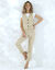 Veste "cafetier" sans manches, crêpe fluide (beige)