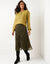 Pull ajouré col tunisien boutonné (vert olive)