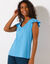 Haut de pyjama manches courtes uni (bleu)