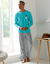 Tee-shirt pyjama manches longues motif surf (aqua)