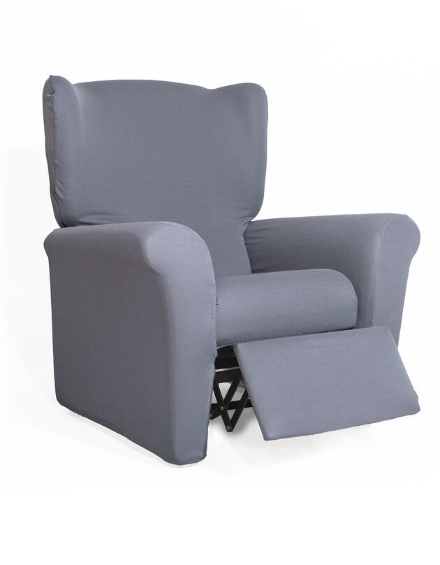 Housse unie fauteuil bi-extensible   (gris)