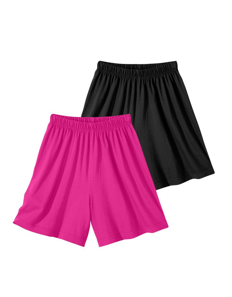Short maille effet jupette - lot de 2 (rose / noir) Short maille effet jupette - lot de 2 (rose / noir)