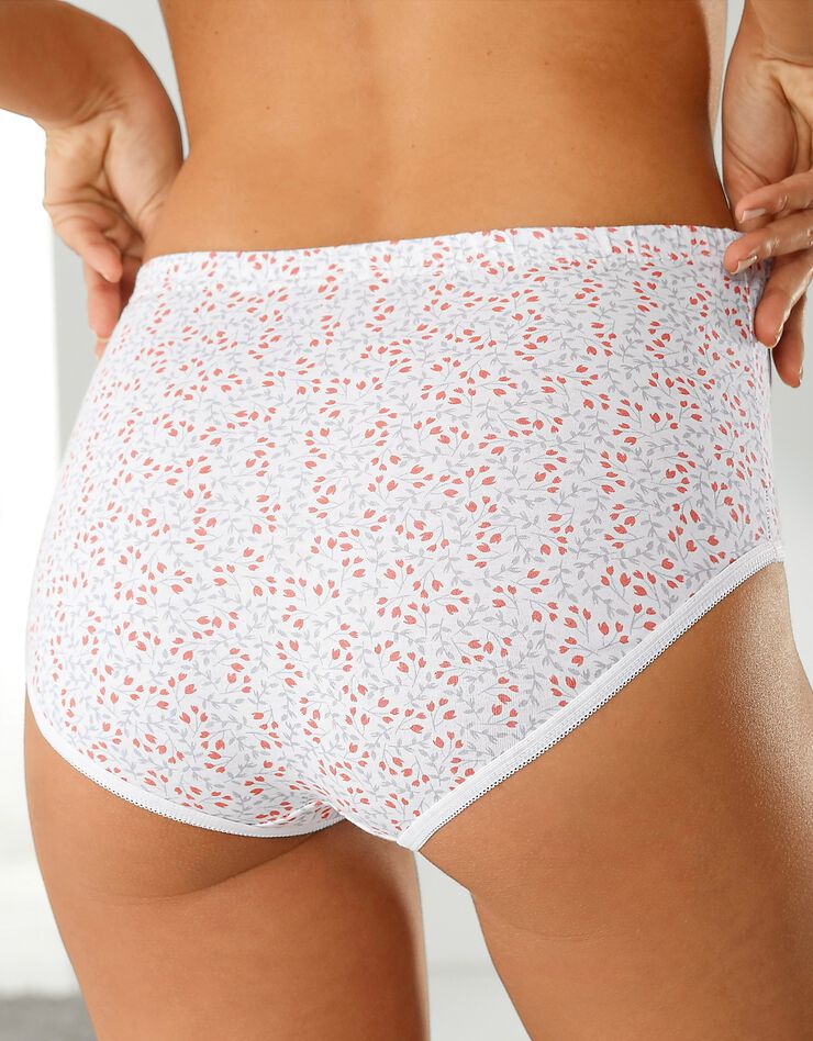 Culotte coton maxi imprimée fleurs - lot de 6 (abricot / ivoire) Culotte coton maxi imprimée fleurs - lot de 6 (abricot / ivoire)