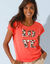 T-shirt loose imprimé "LOVE" (corail)