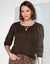 Pull col rond, détail à nouer (chocolat)