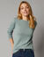 Pull col rond, laine d'agneau (vert grisé)