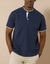 Polo uni col mao maille piqu&eacute;e manches courtes (marine)