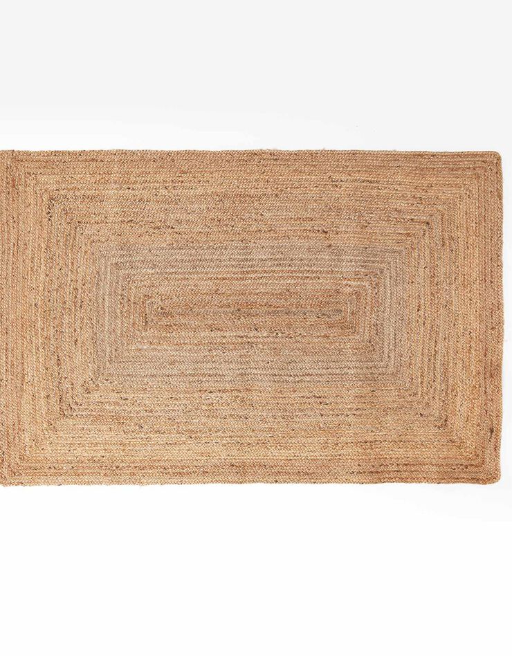 Tapis rectangulaire uni en jute (beige) Tapis rectangulaire uni en jute (beige)