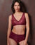 Soutien-gorge forme foulard tout dentelle Sardara - sans armatures (prune)