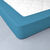 Drap-housse uni flanelle bonnets 32 cm (bleu paon)