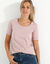T-shirt col rond manches courtes (rose parmé)