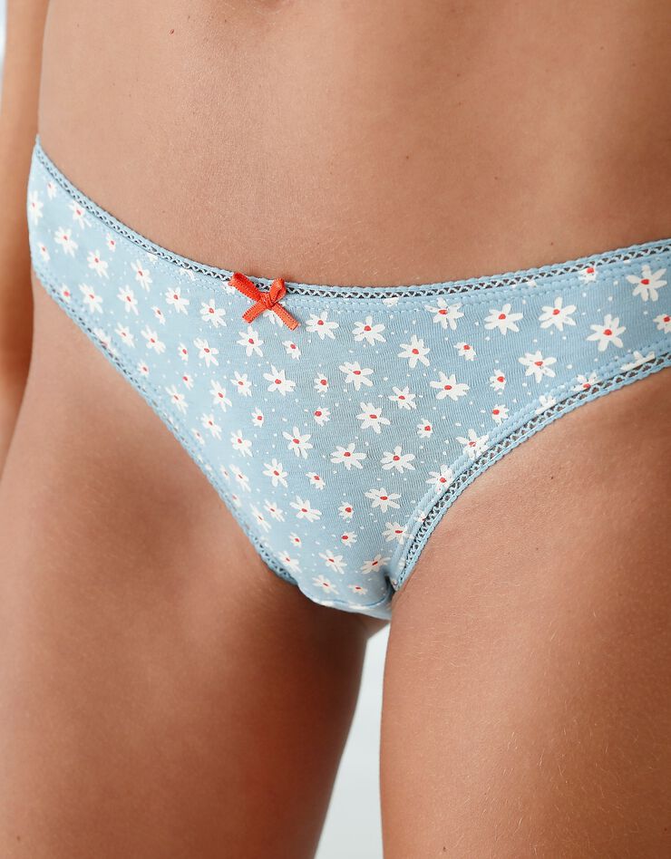 Slip coton imprimé motifs "cerises" assortis – Lot de 4 (grenadine / bleu) Slip coton imprimé motifs "cerises" assortis – Lot de 4 (grenadine / bleu)