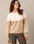 Pull col rond, maille anglaise toucher doux (écru / beige)