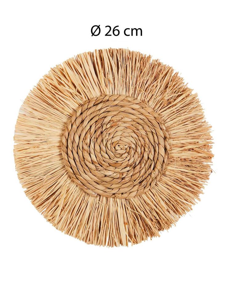 Déco murale ronde en fibres végétales - PM (naturel)