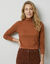 Sous-pull col roul&eacute; coton stretch uni (noisette)