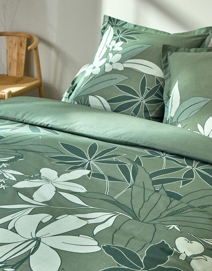 Linge de lit Émilie en coton imprimé  (vert)