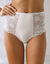 Culotte emboîtante taille haute microfibre et dentelle - lot de 2 (jaune + ivoire)
