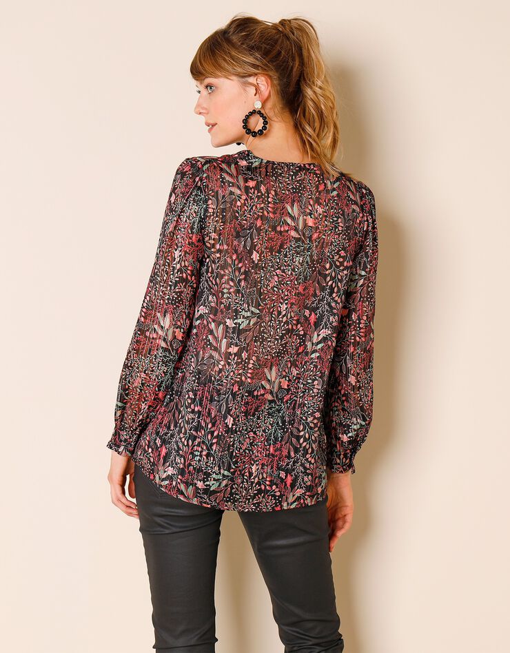 Blouse imprimée irisée (noir / multicolore) Blouse imprimée irisée (noir / multicolore)