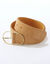 Ceinture boucle ovale, cro&ucirc;te de cuir (sable)
