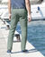 Pantalon 5 poches élastiqué côtés - entrej. 77 cm (vert amande)