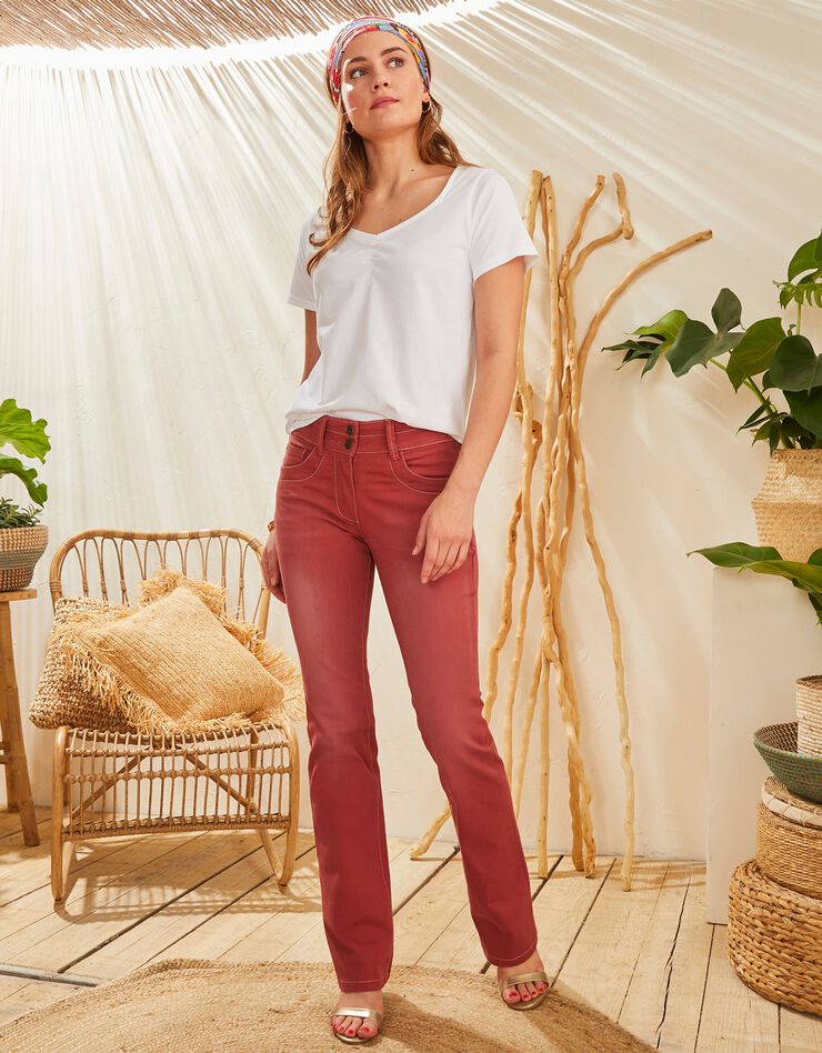 Jean coupe bootcut couleur stretch (paprika) Jean coupe bootcut couleur stretch (paprika)