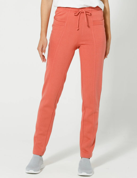 Pantalon jogging, molleton gratté (rose thé)