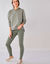 Legging uni bande côté brillante, maille (kaki)