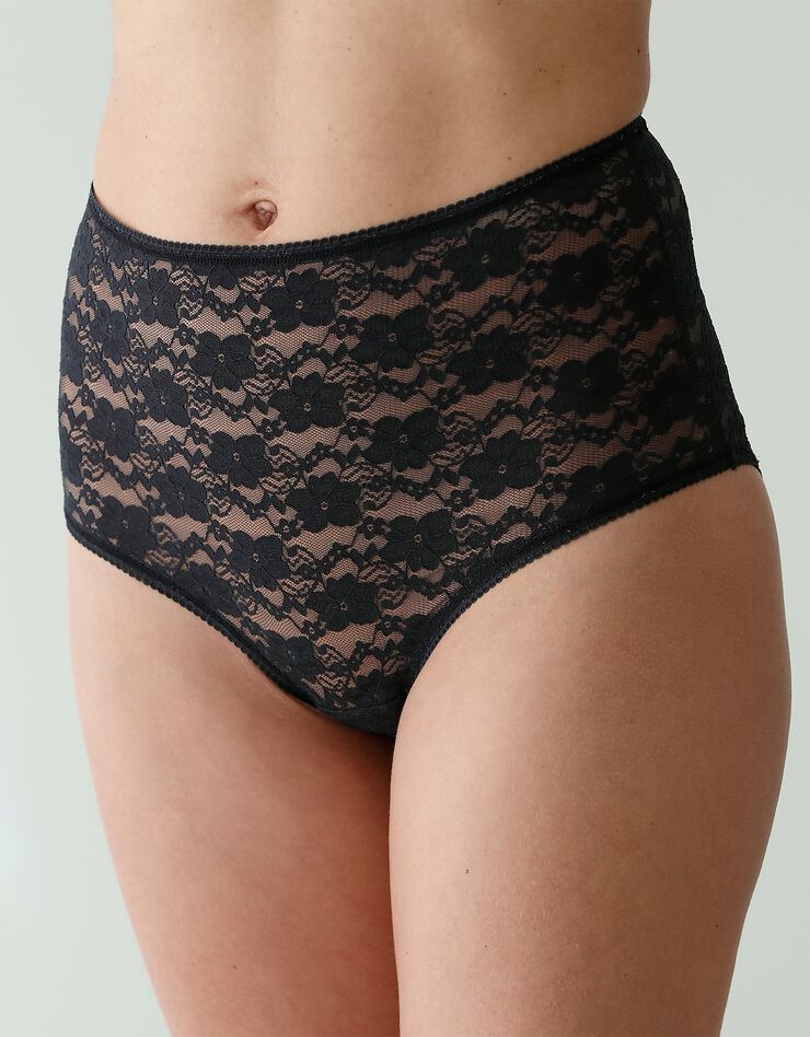Culotte supermaxi dentelle stretch - lot de 2 (noir + ivoire) Culotte supermaxi dentelle stretch - lot de 2 (noir + ivoire)