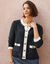 Cardigan bicolore boutonn&eacute; &agrave; poches (marine / &eacute;cru)