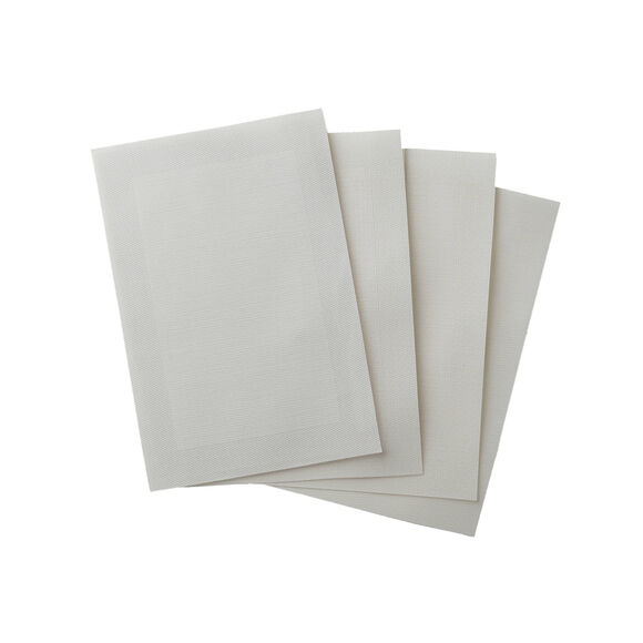Lot de 4 sets de table - vinyle tress&eacute; (blanc)