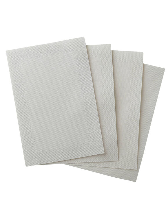 Lot de 4 sets de table - vinyle tress&eacute; (blanc)