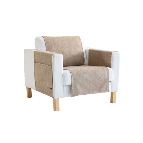 Protège-salon tissu chenille (taupe)