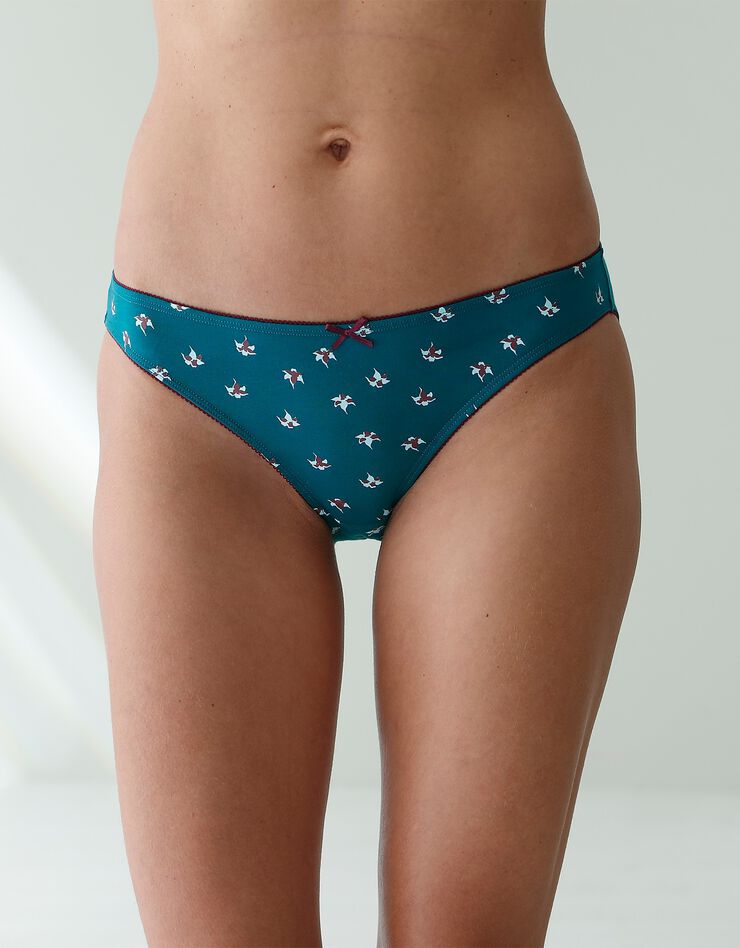 Slip coton imprimé "fleur de lys" - lot de 4 (émeraude / bordeaux) Slip coton imprimé "fleur de lys" - lot de 4 (émeraude / bordeaux)