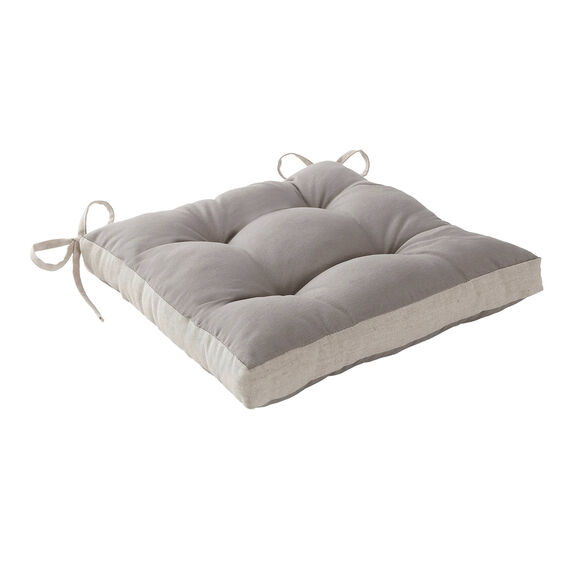 Galette de chaise bicolore - lot de 2 (gris)