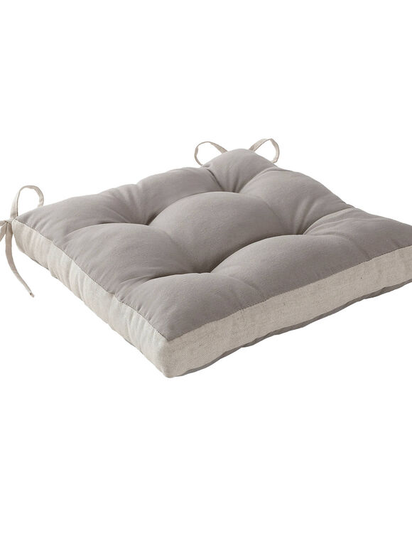 Galette de chaise bicolore - lot de 2 (gris)